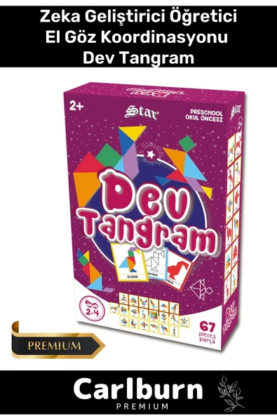 Eğitici Zeka Geliştirici Öğretici El Göz Koordinasyonu Aile Boyu Eğitim 67 Parça Dev Tangram