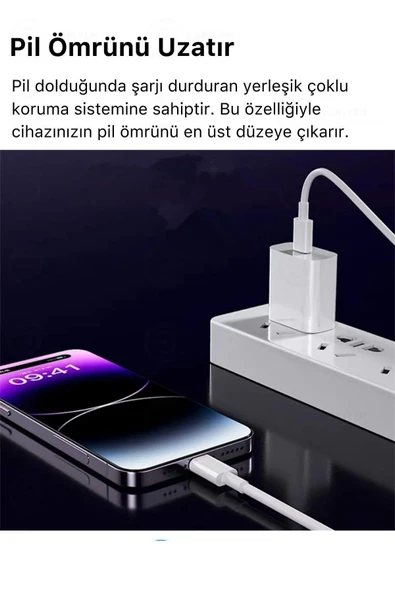 iPhone Tüm Serilere Uyumlu 20w Hızlı Şarj Aleti 7 8 X 11 12 13 14 15 16 İçin Type-C Girişli Adaptör - 4