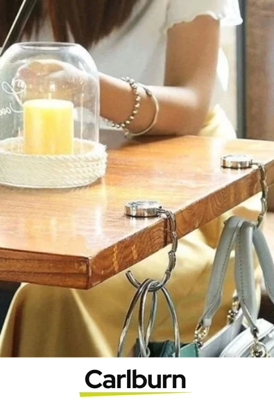 Özel Üretim Yüzeye Zarar Vermeyen Şık Pratik Kafe Ofis Ev Renkli Masa Üstü Poşet Mont Çanta Askısı - 2