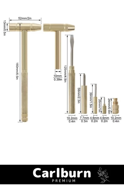 Premium Çok Amaçlı Telefon Mücevher Kuyumcu Ev İş Araba Ergonomik 5 in 1 Çekiç Tornavida Tamir Seti - 2