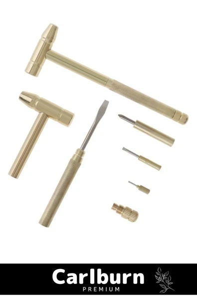 Premium Çok Amaçlı Telefon Mücevher Kuyumcu Ev İş Araba Ergonomik 5 in 1 Çekiç Tornavida Tamir Seti - 3