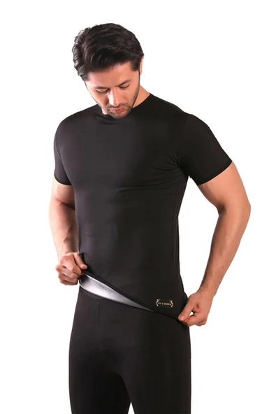 Özel Üretim Terleme Hızlandırıcı Rahat Şık Destekleyici Termal Sauna Kısa Kol Erkek Atlet - 3