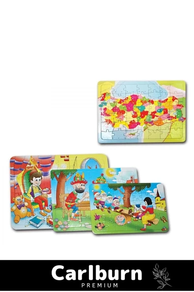 Özel Eğitici Zeka Geliştirici Öğretici El Göz Kordinasyonu 80 Parça Yapboz Büyük Boy Puzzle 29x38 cm - 3