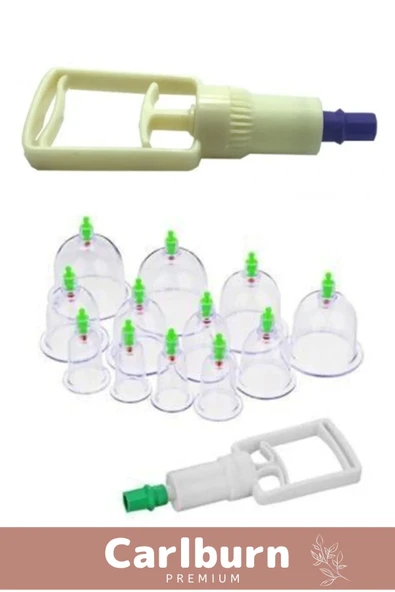 Sarsılmaz Kutulu Çekme Pompa Selülit Çatlak Giderici Vakumlu Masaj Aleti 12'li Kupa Hacamat Seti - 3