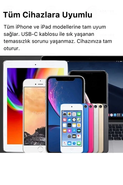 iPhone Tüm Serilere Uyumlu 20w Hızlı Şarj Aleti 7 8 X 11 12 13 14 15 16 İçin Type-C Girişli Adaptör - 2