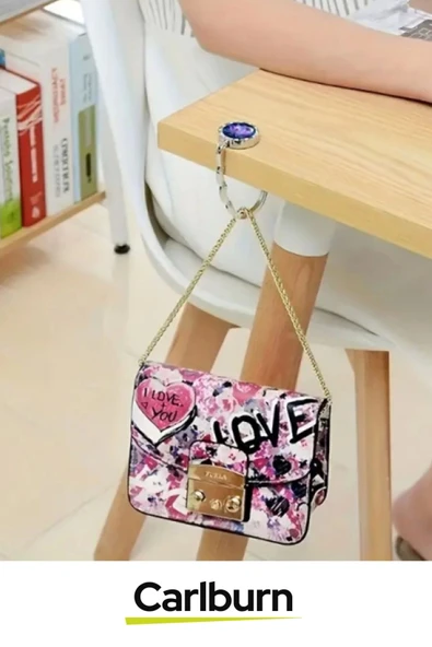 Özel Üretim Yüzeye Zarar Vermeyen Şık Pratik Kafe Ofis Ev Renkli Masa Üstü Poşet Mont Çanta Askısı - 3