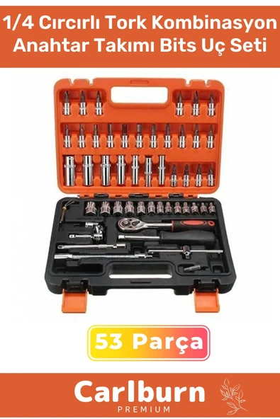 Özel Üretim Titanyum 1/4 Cırcırlı 53 Parça Lokma Tork Kombinasyon Anahtar Takımı Bits Uç Seti
