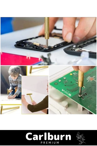 Premium Çok Amaçlı Telefon Mücevher Kuyumcu Ev İş Araba Ergonomik 5 in 1 Çekiç Tornavida Tamir Seti - 4