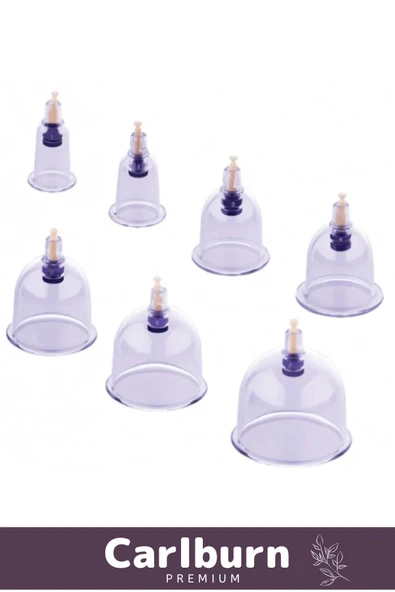 Çekme Vakum Pompalı Sarsılmaz Kutulu Selülit Yağ Çatlak Giderici Masaj Aleti 12'li Hacamat Kupa Seti - 3