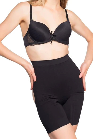 Özel Üretim Toparlayıcı Sıkılaştırıcı Şekillendiri İz Göstermez Kaymaz Kadın Popo Açık Paçalı Korse - Resim 2