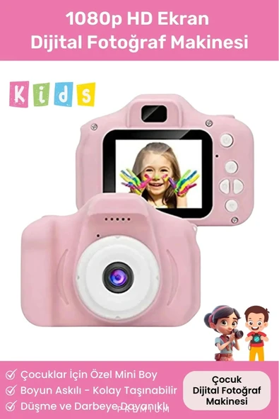 Yeni Nesil Çocuk Dijital Mini Fotoğraf Video Makine Erkek Kız Çocuklar 1080p HD Ekran Kamera Selfie