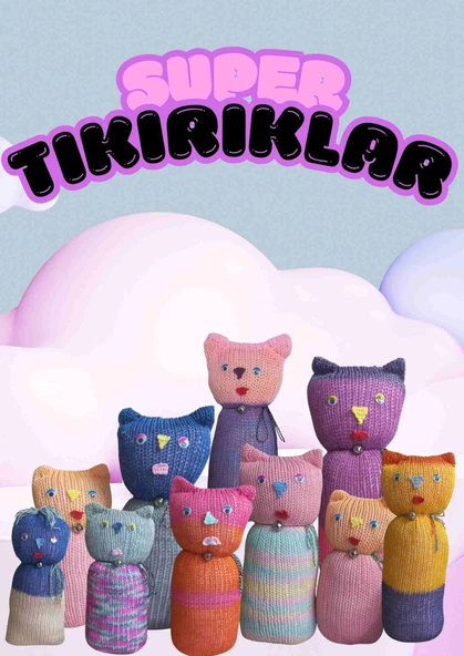 Tıkırık Örgü Yastık Uyku ve Oyun Arkadaşı Cingöz - 35 cm