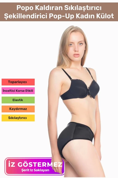 Özel Üretim Popo Kaldıran Toparlayan Sıkılaştırıcı Şekillendirici Pop-Up Kadın Külot İç Çamaşırı