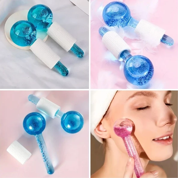 BUFFER® Buz Küre Yüz ve Göz Soğuk Masaj ve Terapi Topu Leke Önleyici Cilt Bakımı Göz Altı Terapi Topları - 4