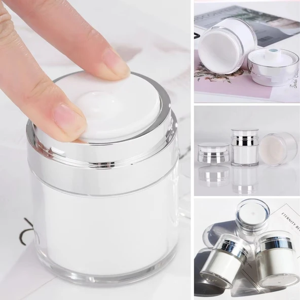 BUFFER® Hava Pompalı Doldurulabilir Vakumlu Krem,Fondoten Sıvı Kozmetik Ürün Şişesi - 4