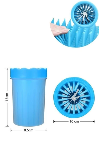 BUFFER® Silikon Jel Fırçalı Kedi Köpek Pati Ayak Yıkama Temizleme Kovası (Küçük) - 7