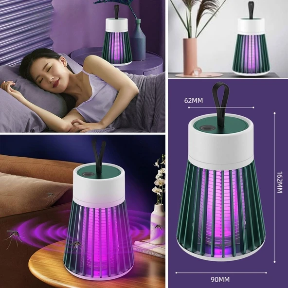 BUFFER® İç ve Dış Mekanlar İçin Şarjlı Sinek Öldürücü Sivrisinek Kovucu,UV Işıklı Sineksavar Taşınabilir Gece Lambası - Resim 5