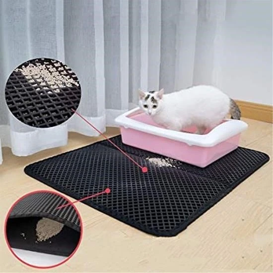 BUFFER® Kedi Tuvalet Önü Kum Toplayıcı Temizleyici Elekli Gri Paspas - 6