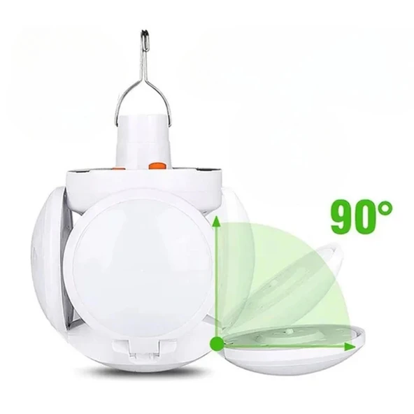 BUFFER® 5 Led'li 3 Farklı Işık Modlu Açılıp Kapanabilir Led Kanatlı Güneş Enerjili Solar Aydınlatma Asılabilir Kamp Feneri - Resim 5