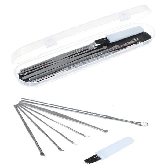 BUFFER® 6 Parça Paslanmaz Çelik Kulak Balmumu Toplayıcı Çıkarıcı Temizleyici Bakımı Çubuk Seti - 2