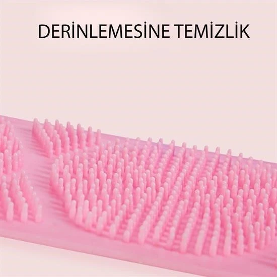 BUFFER® Çift Taraflı Banyo Hamam Lifi Silikon Masajlı Yumuşak Duş Lifi Uzun Ömürlü Hazır Banyo Keses - 6