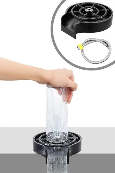 BUFFER® Yüksek Basınçlı Otomatik Bardak Yıkama Aparatı Mutfak Lavaboları İçin Hızlı Kupa Durulayıcı - 8