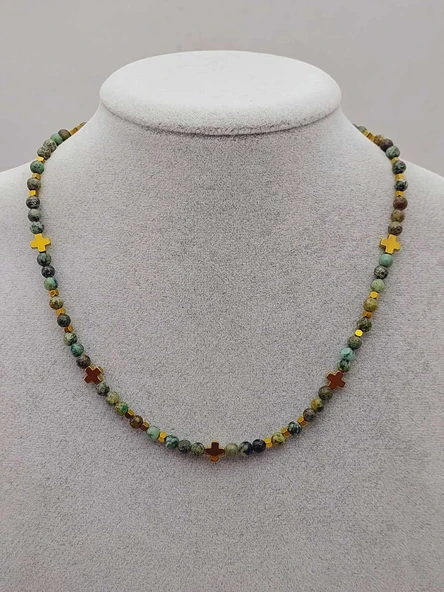 Epic Dream Serisi Afrika Turkuazı Taşı 4mm Kolye (45202) - Resim 3