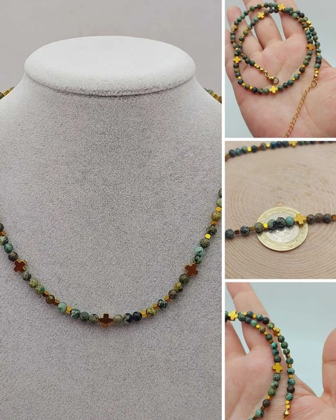 Epic Dream Serisi Afrika Turkuazı Taşı 4mm Kolye (45202) ürün görseli