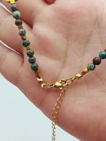 Epic Dream Serisi Afrika Turkuazı Taşı 4mm Kolye (45202) - Resim 7