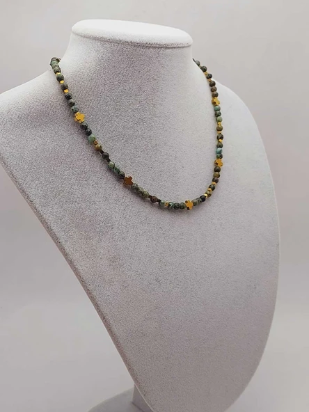 Epic Dream Serisi Afrika Turkuazı Taşı 4mm Kolye (45202) - Resim 9