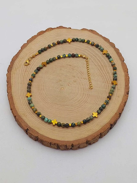 Epic Dream Serisi Afrika Turkuazı Taşı 4mm Kolye (45202) - Resim 4