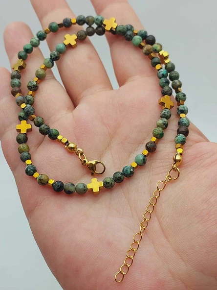 Epic Dream Serisi Afrika Turkuazı Taşı 4mm Kolye (45202) - Resim 2