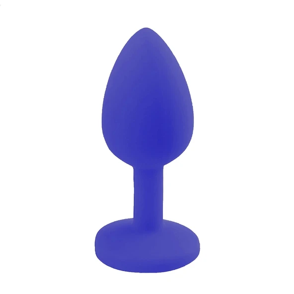 Backpart Taşlı Silikon Anal Tıkaç - Mavi - 3