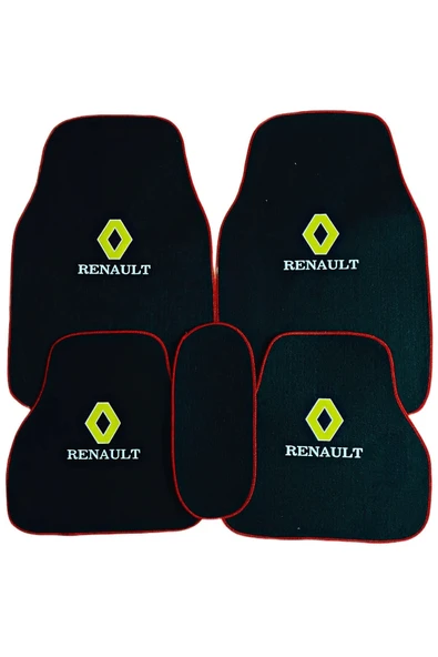 Renault 12 Toros Nakışlı 5 Parça Araç Oto Halı Paspas / Renault 12 Toros Torpido Kaplama Halısı - 2