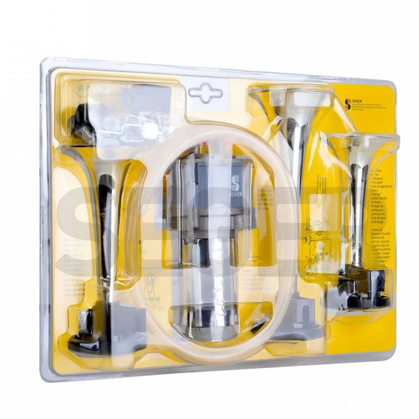 SEGER 82Kh Kompresörlü Korna 12V, Krom Renkli Plastik Borulu, Melodili - Resim 4