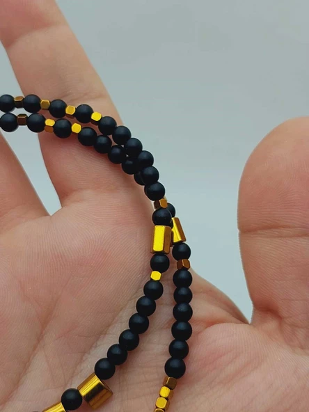 Epic Dream Serisi Onix (Oniks) Taşı Mat 4mm Kolye (5330) - Resim 8