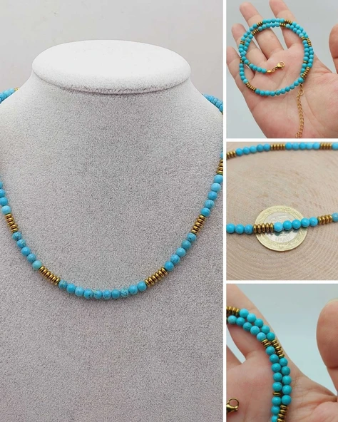 Epic Dream Serisi Turkuaz Taşı 4mm Kolye (54352) ürün görseli 1