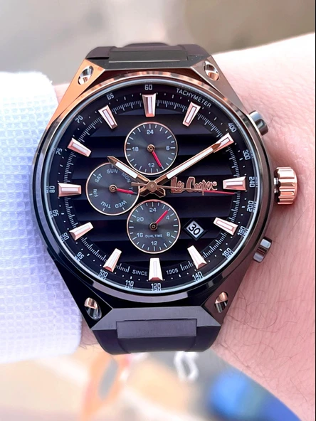 Lee Cooper Silikon Kordon İç Fonksiyonları Aktif 5 Atm Suya Dayanıklı Erkek Kol Saati ELC08063.061 - Resim 4