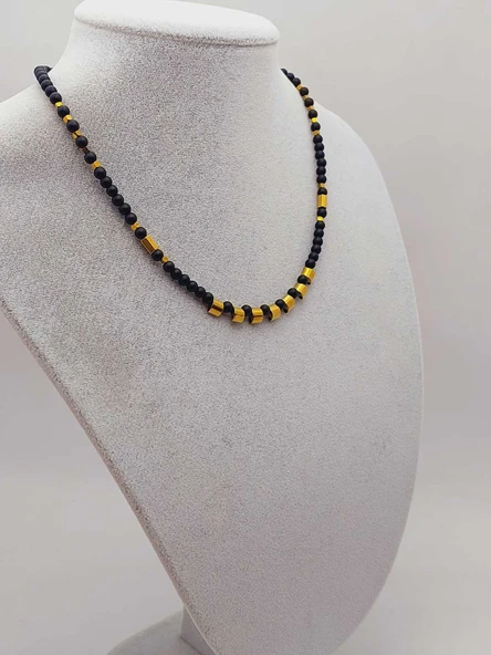 Epic Dream Serisi Onix (Oniks) Taşı Mat 4mm Kolye (5330) - Resim 10