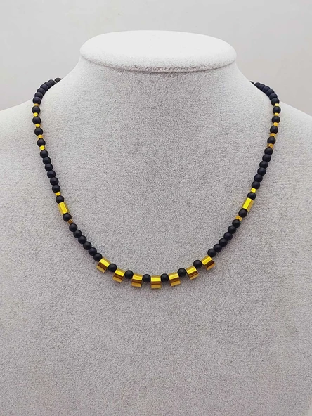 Epic Dream Serisi Onix (Oniks) Taşı Mat 4mm Kolye (5330) - Resim 3