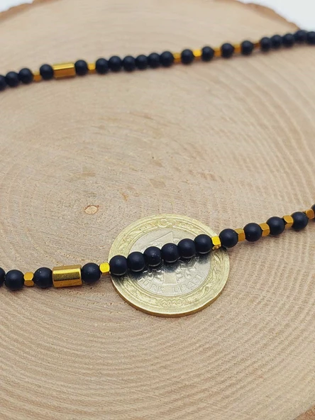 Epic Dream Serisi Onix (Oniks) Taşı Mat 4mm Kolye (5330) - Resim 6