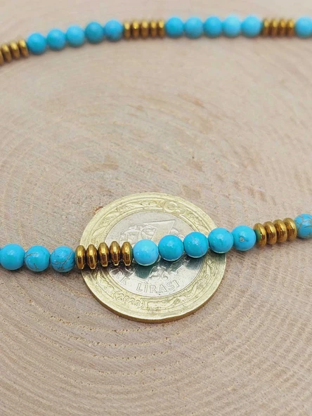 Epic Dream Serisi Turkuaz Taşı 4mm Kolye (54352) - Resim 6