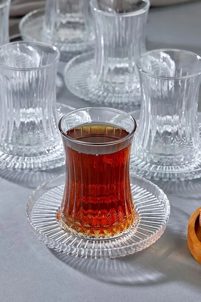 Paşabahçe Elysia Çay Bardağı Çay Takımı Seti 12 Parça Riva Çay Tabak Fma141642 Fma07282