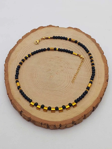 Epic Dream Serisi Onix (Oniks) Taşı Mat 4mm Kolye (5330) - Resim 4