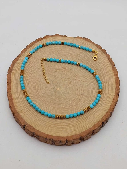 Epic Dream Serisi Turkuaz Taşı 4mm Kolye (54352) - Resim 4