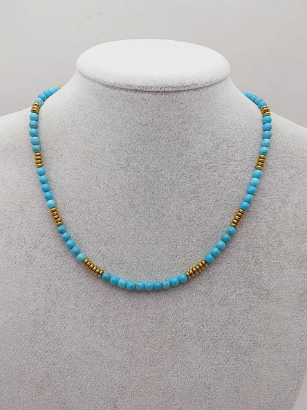 Epic Dream Serisi Turkuaz Taşı 4mm Kolye (54352) - Resim 3