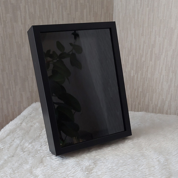 21x30 cm Verda Derin Anı Çerçevesi! Gül Kutusu-Çiçek Tasarımlarınız İçin! Siyah Çerçeve - 3