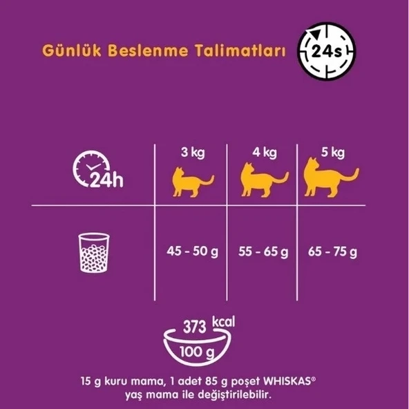 Whiskas Ton Balıklı ve Sebzeli Yetişkin Kedi Maması 300 Gr - 4