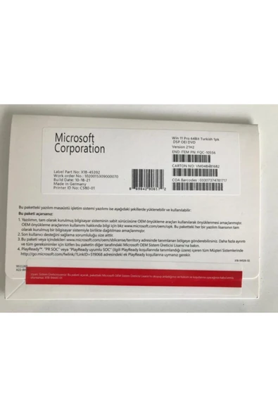 Windows 11 Pro 64 Bi Türkçe Dvd Fqc-10556 - 2