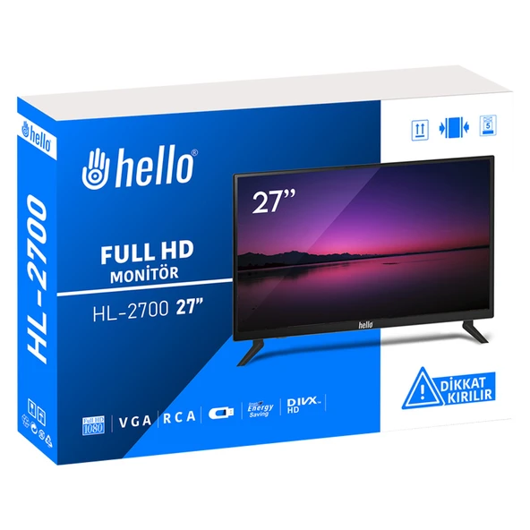 Ayt Hl-2700 27 İnç 68 Ekran Vga Hdmı Rca Monitörü Lcd Led Tv Ev ve Oto Araç Kullanımına Uygun - 3